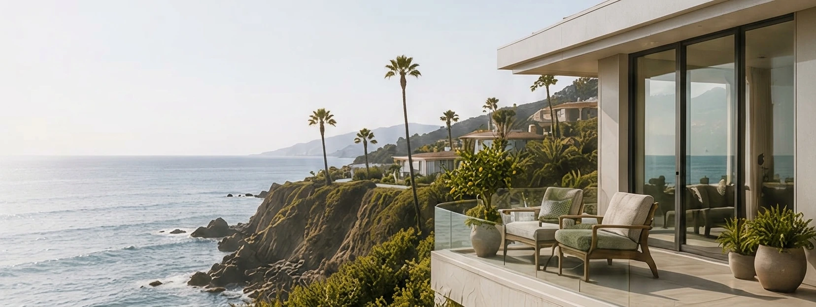 Cliffside terrace overlooking the Laguna Beach coastline